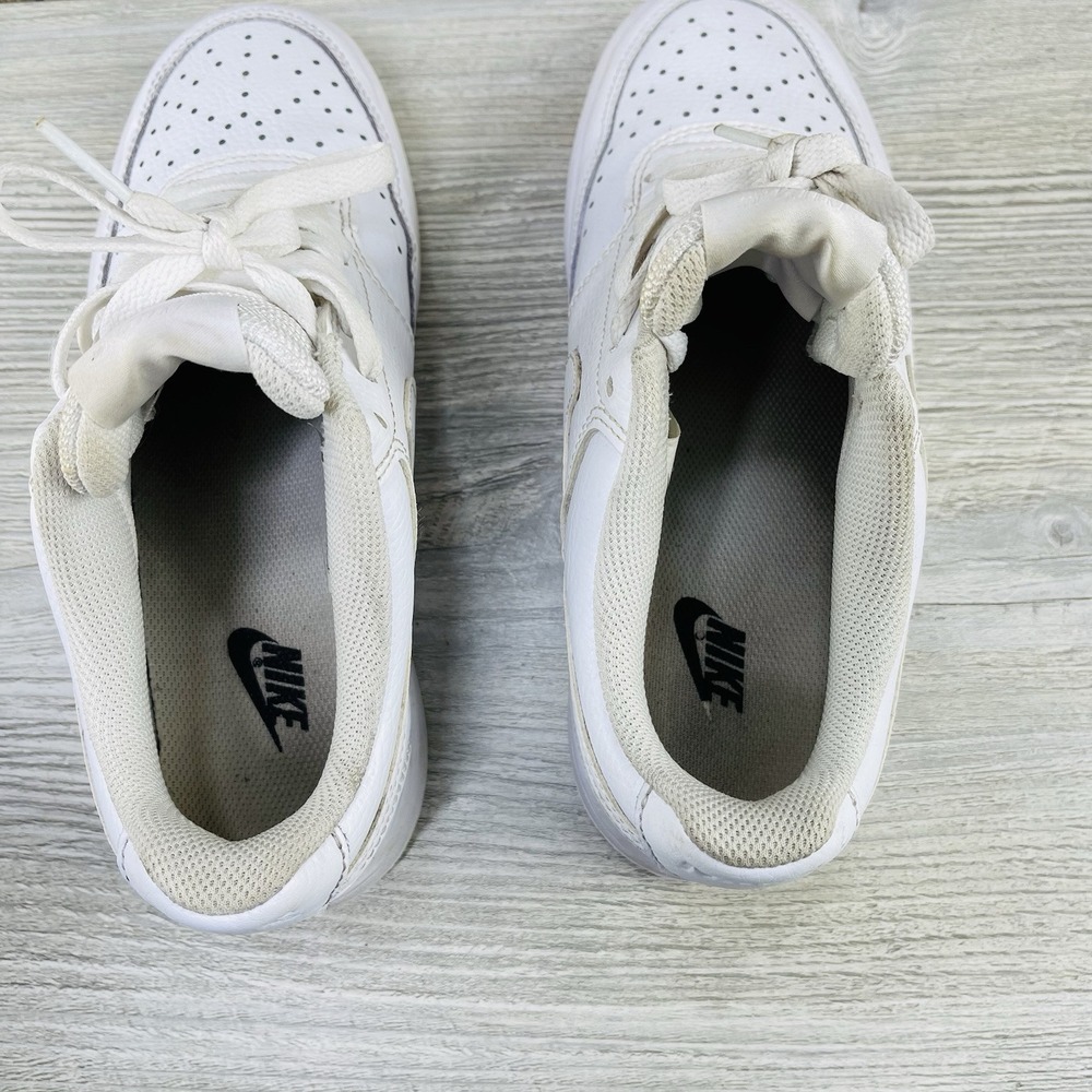 Nike Court Vision Low Triple White Leather Sneakers Women's Size: 7 - Picture 9 of 16
